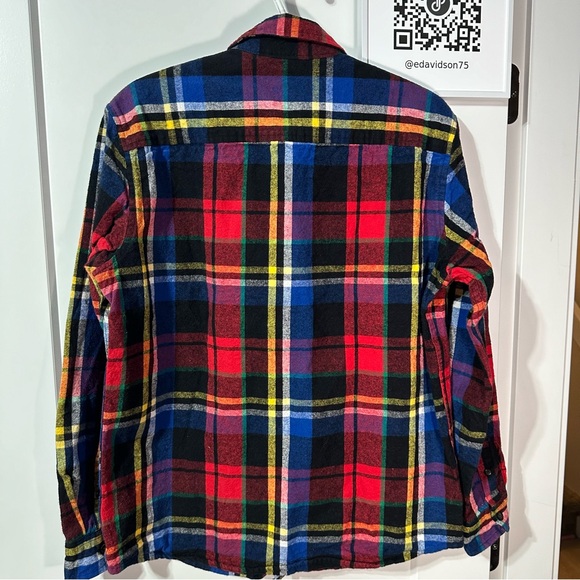 CHAPS heavy weight plaid button up shirt gorgeous plaid rich colours - Picture 3 of 12